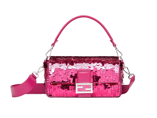 Pink sequin Fendi Baguette shoulder bag